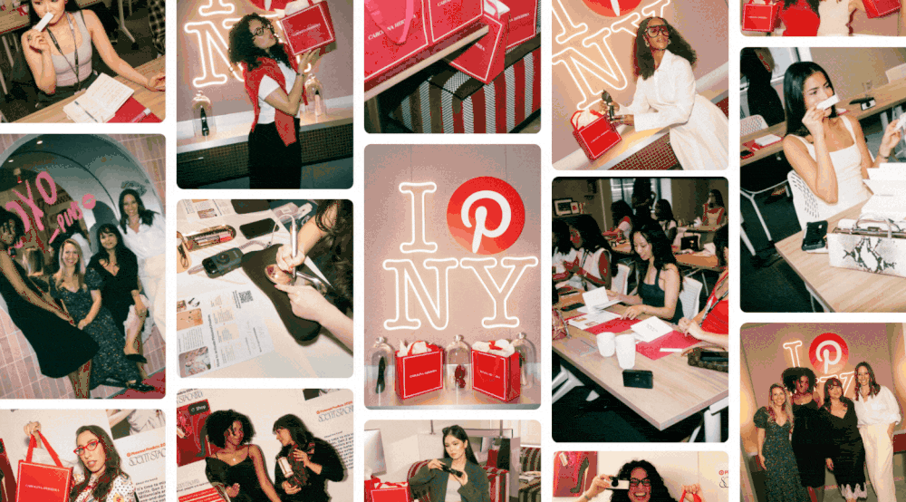 Pinterest x Carolina Herrera visual identity grid